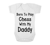 All About The Print BORN TO PLAY CHESS DADDY DAD Baby vest romper baby FUNNY novelty reveal new born vest romper baby shower annoucement GIRLS BOYS FATHERS DAY