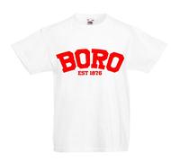 All About The Print Boro Middlesbrough Established in 1876 Premium T Shirt Football Childrens Kids top Kids Age 3-4 Black