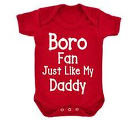 All About The Print Boro Middlesbrough Just like Daddy Football Fan Baby Grow Vest Boy Girl Gift Romper Newborn Shower Age 3-6 Months