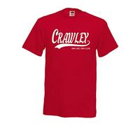 All About The Print Crawley Town Football Gift - one Life one Club Idea T-Shirt FC Present F75 (Adult Large, Red)