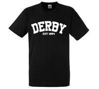 All About The Print Derby Established in 1884 Premium T Shirt Gift Small Football Mens Black