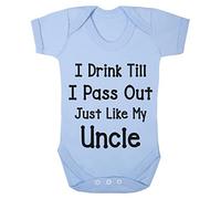 All About The Print I DRINK TILL I PASS OUT JUST LIKE MY UNCLE Baby vest romper baby FUNNY novelty reveal new born vest romper baby shower