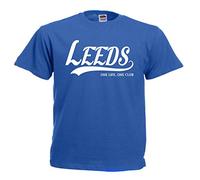 All About The Print LEEDS Football Gift - one Life one Club Idea T-Shirt FC Present F24 (Adult Large, Blue)