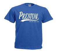 All About The Print Preston Football Gift - one Life one Club Idea T-Shirt Present F22 (Adult Large, Blue)