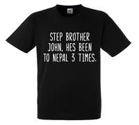All About The Print Step Brother John Gavin and Stacey Nessa Wales Welsh Funny Novelty Premium T Shirt Present Gift Y588 Black