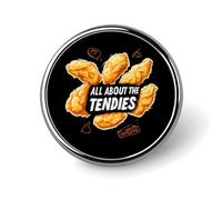 All About The Tendies Round Brooch Pins Badge Printed Button Tie Lapel Backpack Pin Decoration for Women Men