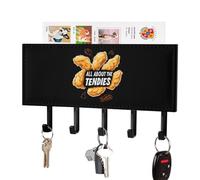 All About The Tendies Wall Mounted Key Holder with 5 Key Hooks Hanging Mail Organizer Rack for Entryway