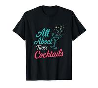 All About Those Cocktails Retro Happy Hour Graphic T-Shirt