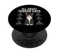 All About Tuxedo Cats Funny Cat Lover Pet Owners PopSockets Adhesive PopGrip