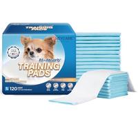 Honey Care All-Absorb, Small 17.5" x 23.5", 120 Count, Dog and Puppy Training Pads, Ultra Absorbent and Odor Eliminating, Leak-Proof 5-Layer Potty Training Pads with Quick-Dry Surface, Blue, A05