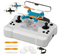 All-Ages Mini Drone with Easy Stunt Flights & 360° Tricks - Perfect Beginner-Friendly Flyer, Mini Drone for Kids with LED & Altitude Hold & Propeller Protection, 360°flips, for Indoor Outdoor (Blue)