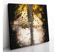 All Alone in the Desert Paint Splash Modern Canvas Wall Art Print Ready to Hang, Framed Picture for Living Room Bedroom Home Office Décor, 50x50 cm (20x20 Inch)