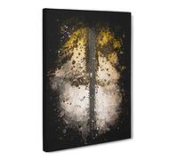 All Alone In The Desert Paint Splash Modern Canvas Wall Art Print Ready to Hang, Framed Picture for Living Room Bedroom Home Office Décor, 20x14 Inch (50x35 cm)