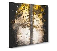 All Alone in the Desert Paint Splash Modern Canvas Wall Art Print Ready to Hang, Framed Picture for Living Room Bedroom Home Office Décor, 20x20 Inch (50x50 cm)