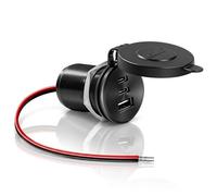 All-Aluminum 12V/24V RV USB Outlet 90W 3 Charging Ports, GIBBAB 36W PD3.0 Type-C+2 18W QC3.0 Fast Charging Socket, Waterproof Cover Recessed Mount Car Charger Cigarette Lighter Replacement for Camper