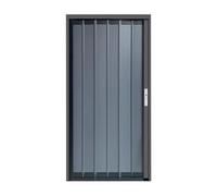 All Aluminum Alloy Accordion Door Portable Interior Folding Door, Features Double-Sided Locks and Stainless Steel Guide Rail(Gray,210x90 cm)