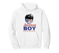 All American Boy 4th of July Boys Kids Sunglasses USA Flag Pullover Hoodie
