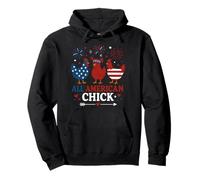 All American Chick Patriotic Hen Chicken Lover 4th of July Pullover Hoodie