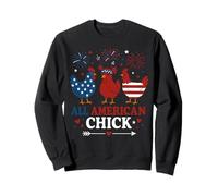 All American Chick Patriotic Hen Chicken Lover 4th of July Sweatshirt
