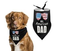All American Dad Dog Bandanas Triangle Scarfs Printing Bib Scarf Adjustable Accessories for Small Dogs And Cats