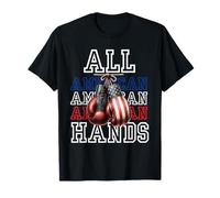 All American Hands USA Flag Boxing Gloves Tee T-Shirt