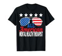 All American Mental Health Therapist USA Flag 4th of July T-Shirt