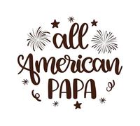 All American papa 4th July America Vinyl Art Sticker 54.6x61.8cm Tattoo Culture Coffee