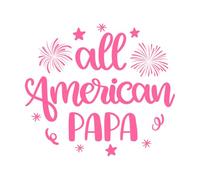 All American papa 4th July America Vinyl Wall Decals 42x47.5cm Easy Installation Pink