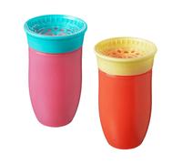 All Around Beaker 2 Pack - Pink and Red - Nuby