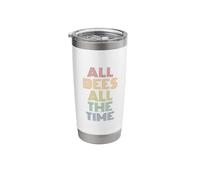 All Bees All The Time Retro Pollinator Retro Beekeeper Stainless Steel Insulated Tumbler