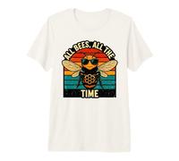 All Bees All The Time Retro Pollinator Sunset Art Premium T-Shirt