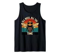 All Bees All The Time Retro Pollinator Sunset Art Tank Top