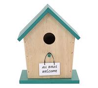 Something Different IG_11731 Welcome Bird House | 1pc. 455g Wooden, Beige/Teal