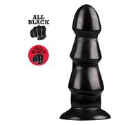 ALL BLACK AB40 Butt Plug 6.5" RIDGES Anal Dildo For Men Fist Sex Toys