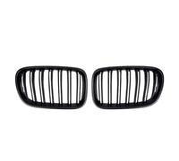 All Black Single Line Style Front Bumper Grilles Compatible With BMW X3 F25 2010-2013 Silver Racing Double Slat Grills(Double-Matte Black)
