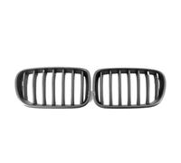 All Black Single Line Style Front Bumper Grilles Compatible With BMW X3 F25 2010-2013 Silver Racing Double Slat Grills(Single-Matte Black)