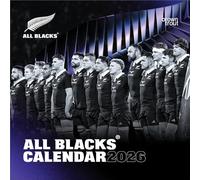 All Blacks OFFICIAL | 2026 12 x 24 Inch (Hanging) Monthly Square Wall Calendar | Plastic-Free | BrownTrout | Rugby Sport