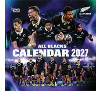 All Blacks OFFICIAL | 2027 12 x 24 Inch (Hanging) Monthly Square Wall Calendar | Plastic-Free | BrownTrout | Rugby Sport