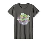 All Boobs, No Brains, Funny Big Boobs Tits Woman Distressed T-Shirt