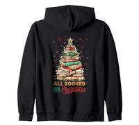 All Booked For Christmas Book Lovers Zip Hoodie