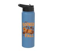 All Booked for Fall Bookish Coffee Cozy Autumn Reading Stainless Steel Insulated Water Bottle