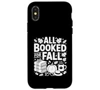 All Booked for Fall Books Coffee Fall Leaves Pumpkins Autumn Case for iPhone X/XS