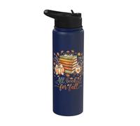All Booked for Fall Cozy Reading Autumn Book Lover Stainless Steel Insulated Water Bottle