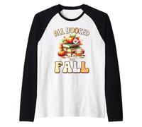 All Booked for Fall Reading Book Lovers Autumn Teacher Raglan Baseball Tee