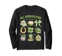 All Booked for St Patricks Day Bookish Leprechaun Bookworm Long Sleeve T-Shirt