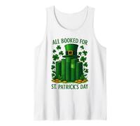 All Booked for St Patrick's Day Teacher Librarian Reading Tank Top