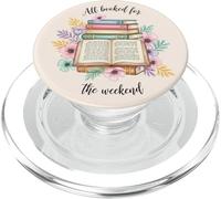 All booked for the weekend watercolor flowers book lover PopSockets PopGrip for MagSafe
