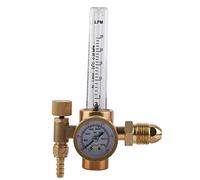 All Brass Argon Pressure Reducer Regulator, Argon Gas Pressure Reducer with Two Scales Flowmeter Argon Gas Meter G5/8 Male Thread CGA580 Connector for TIG Argon Arc Welding