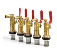 All Brass Garden Hose Bulkhead Fitting with 6/8/10/12/16mm Hose Barb, 1/2" Female 3/4" Male Water Tank Connector for Water Fuel(16mm)