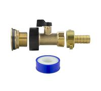 All Brass Solid Metal Garden Water Tank Replacement Outlet & Adapter for 3/4” BSP Tanks with Brass Valve Barbed Push Fit Connector, Compatible with 1/2” Standard Hosepipe, Corrosion & Rust Resistant